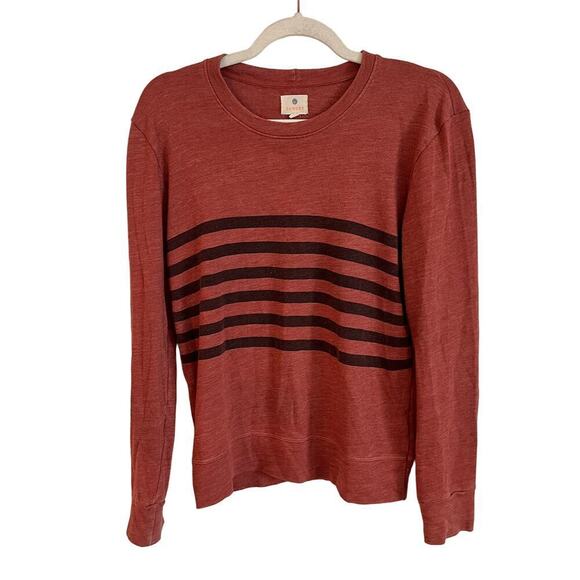 Sundry Tops - Sundry Red Striped Printed Long Sleeve Pullover Sweatshirt Size Small